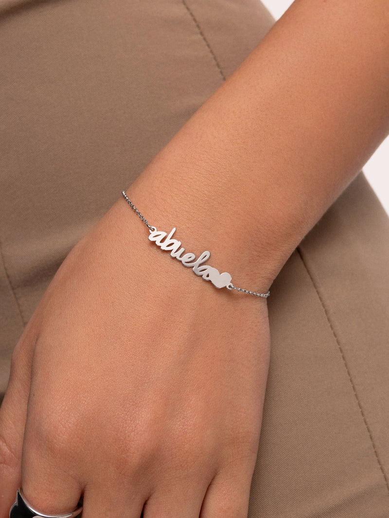 Pulseira Abuela Heart Prata