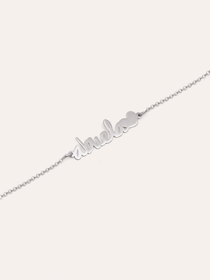 Pulseira Abuela Heart Prata