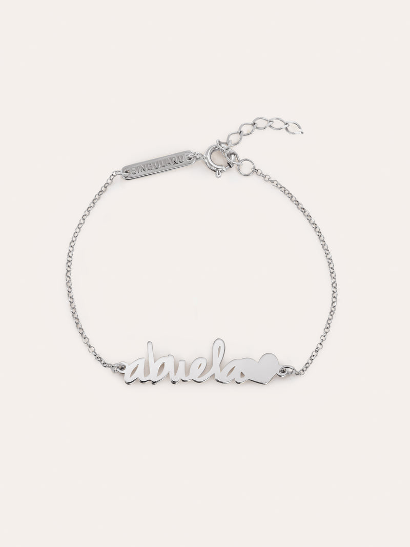 Pulseira Abuela Heart Prata
