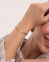 Abuela Heart Cianita Stainless Steel Gold Bracelet