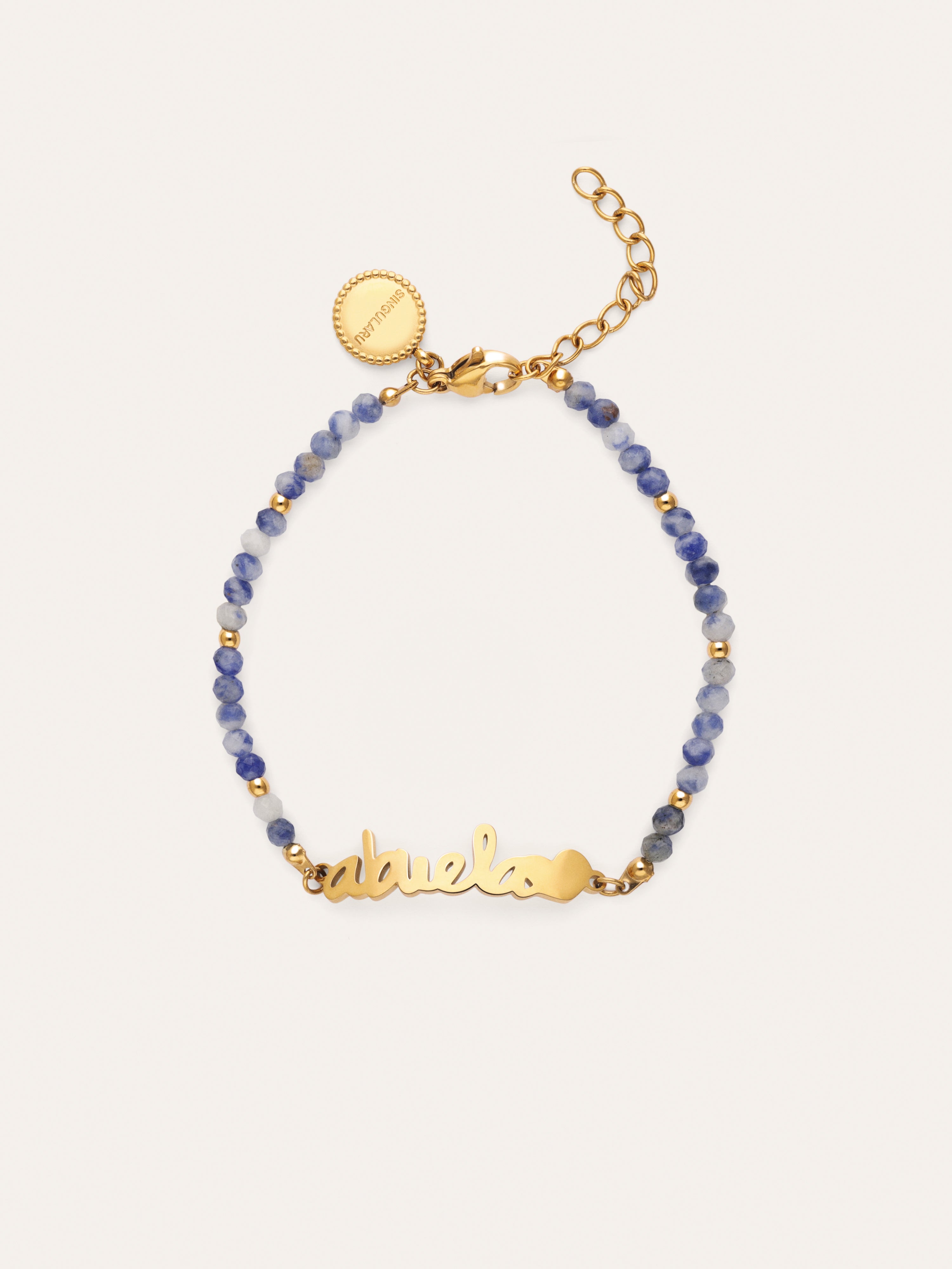 Abuela Heart Cianita Stainless Steel Gold Bracelet