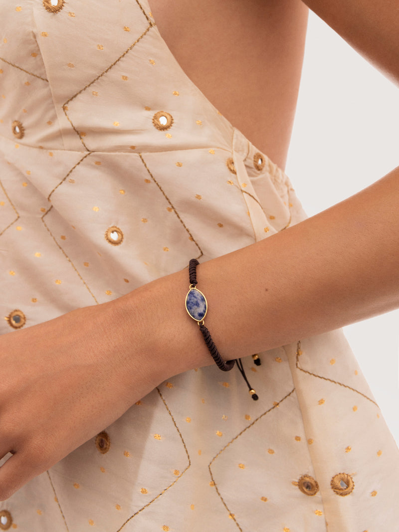 Alma Amulet-armband van staal met 18-karaats vergulding