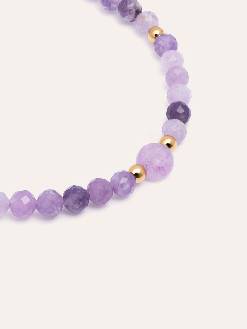  Amulet Amethyst Armband  Edelstahl vergoldet