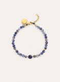 Pulseira Amulet Cianita Aço Banho de Ouro