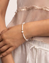 Pulsera Amulet Howlita Blanca Acero Baño Oro