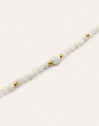 Pulsera Amulet Howlita Blanca Acero Baño Oro