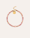 Pulsera Amulet Rodocrosita Acero Baño Oro