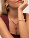 Pumpkin Stones Stainless Steel Gold Necklace