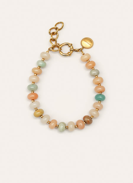 Ambar Stones Stainless Steel Gold Bracelet