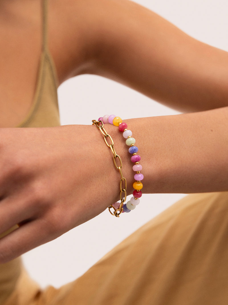 Bracelet Bali Chic Stones Acier Plaqué Or