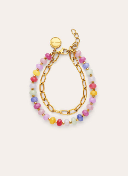 Bracelet Bali Chic Stones Acier Plaqué Or