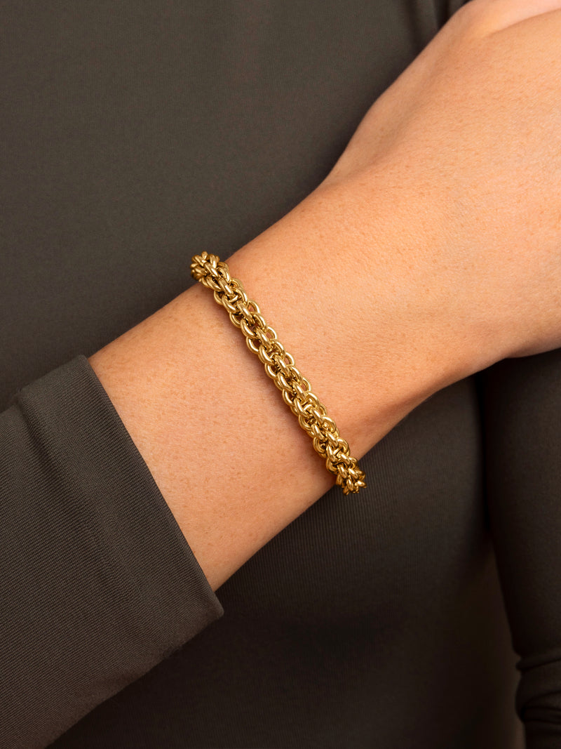 Big Rope Armband Edelstahl, vergoldet