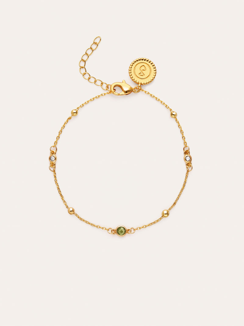 Birthstone-armband met vergulding in 18-karaats goud
