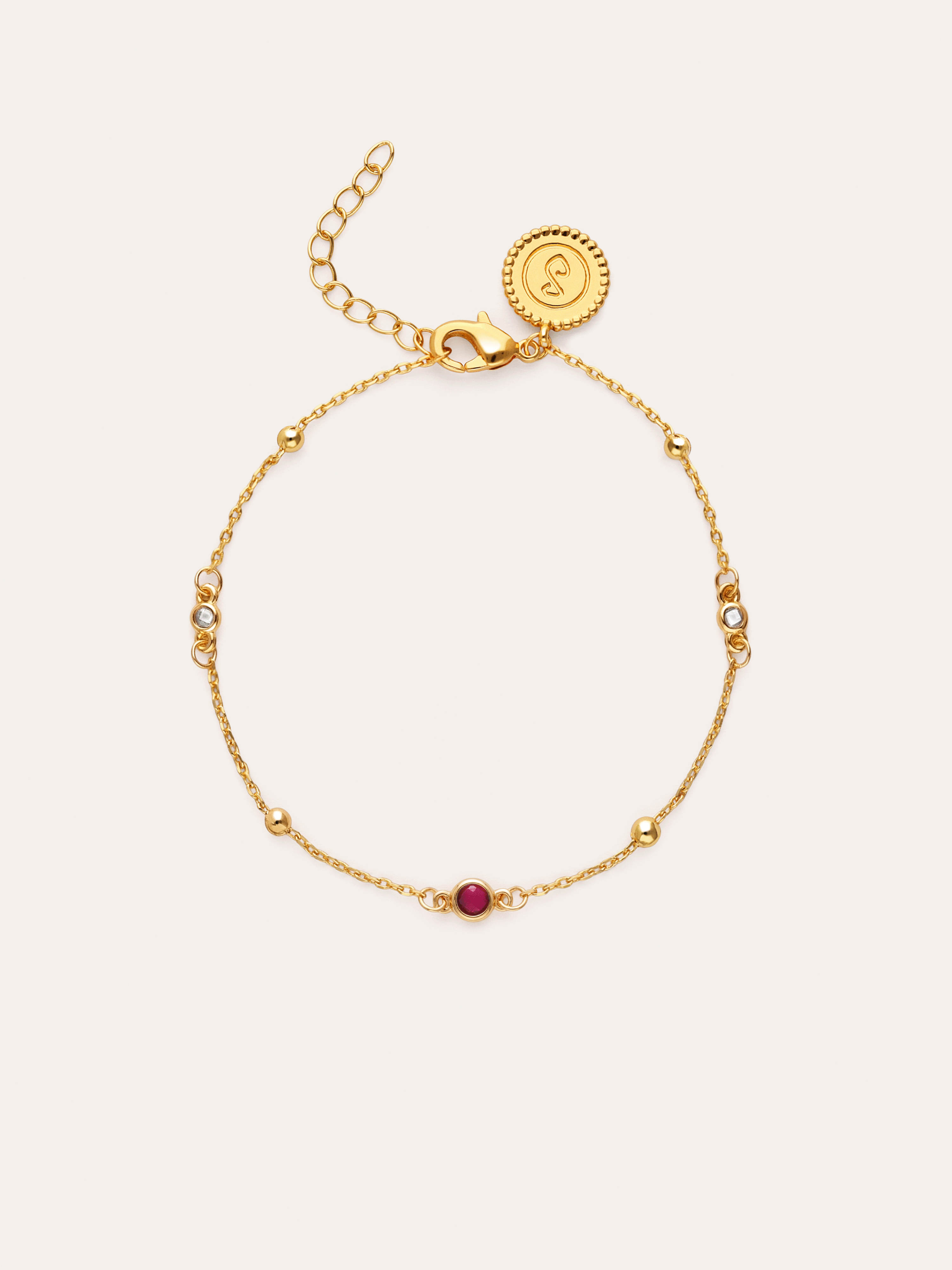 Birthstone-armband met vergulding in 18-karaats goud