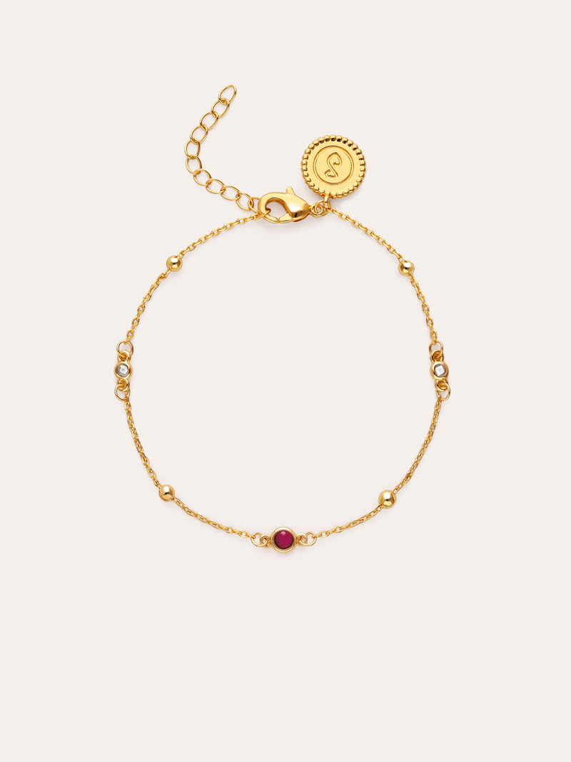 Birthstone-armband met vergulding in 18-karaats goud