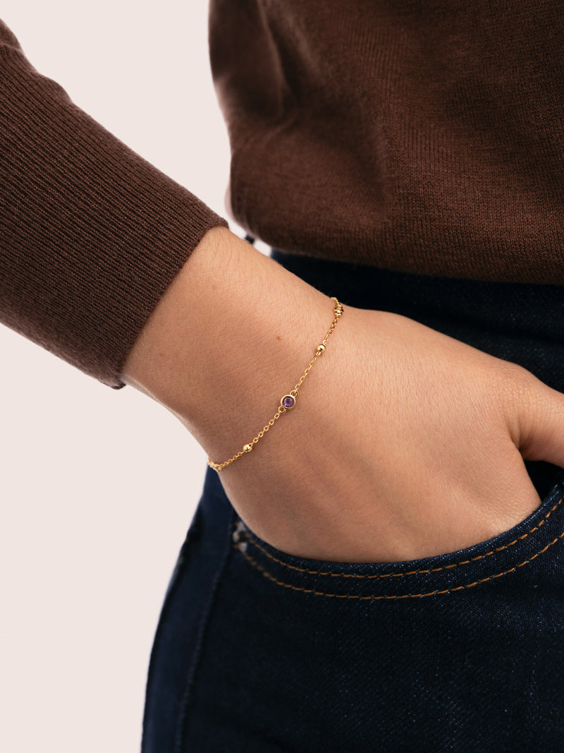 Birthstone-armband met vergulding in 18-karaats goud