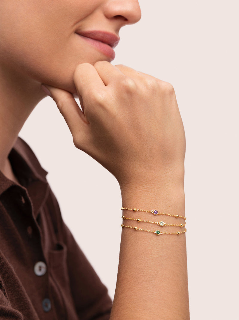 Birthstone-armband met vergulding in 18-karaats goud