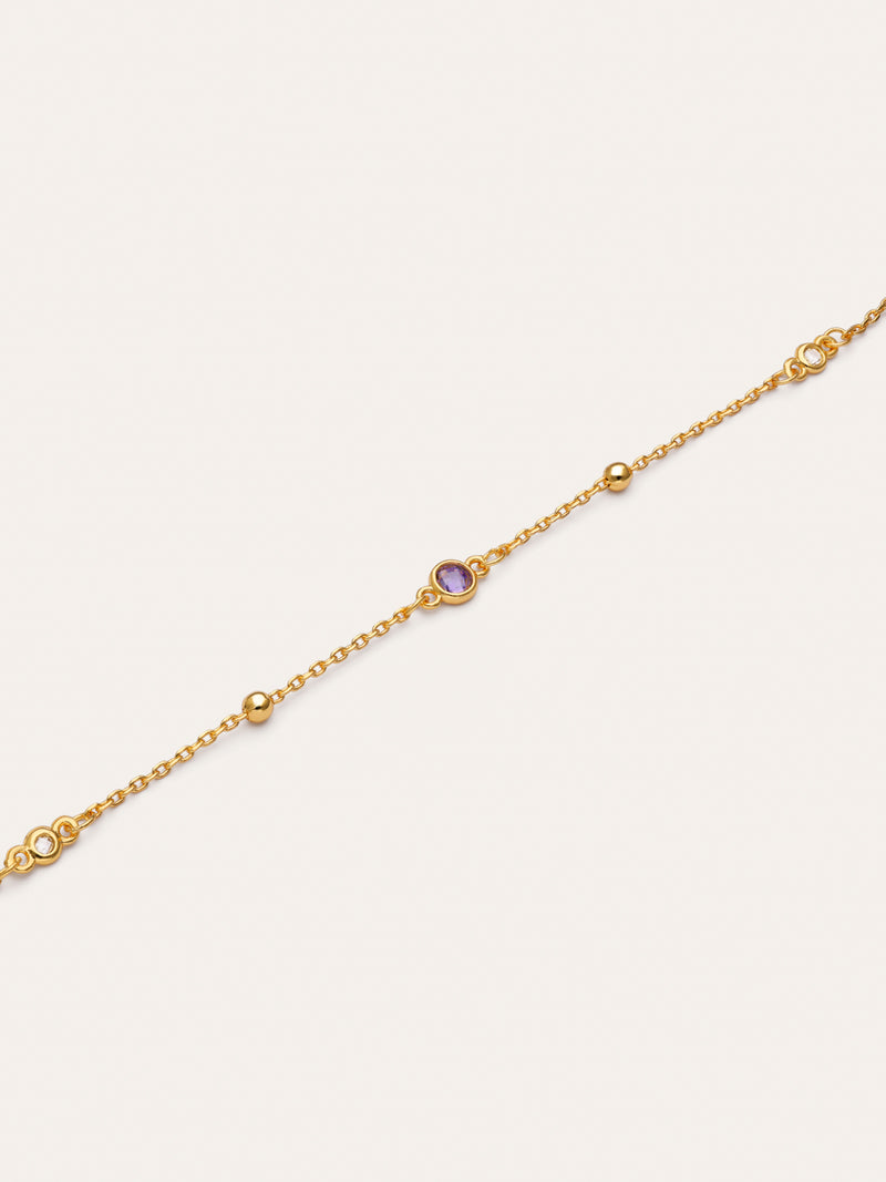 Birthstone-armband met vergulding in 18-karaats goud