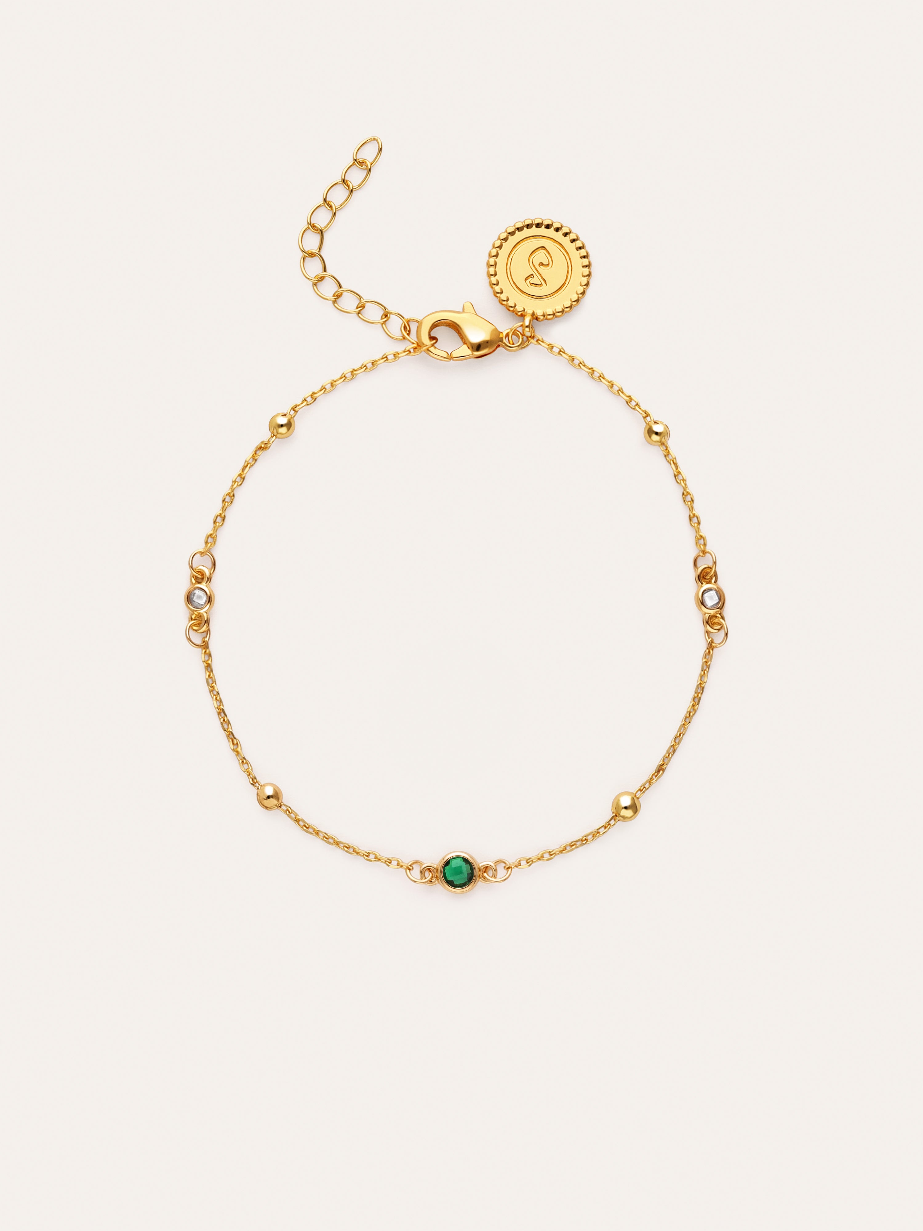 Birthstone-armband met vergulding in 18-karaats goud