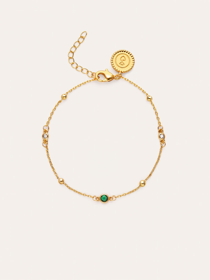 Birthstone-armband met vergulding in 18-karaats goud