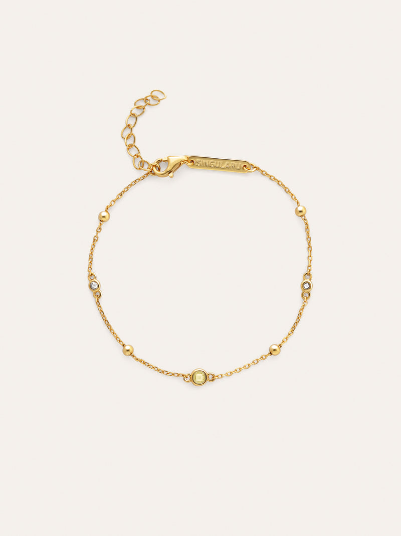 Birthstone Armband Silber, vergoldet