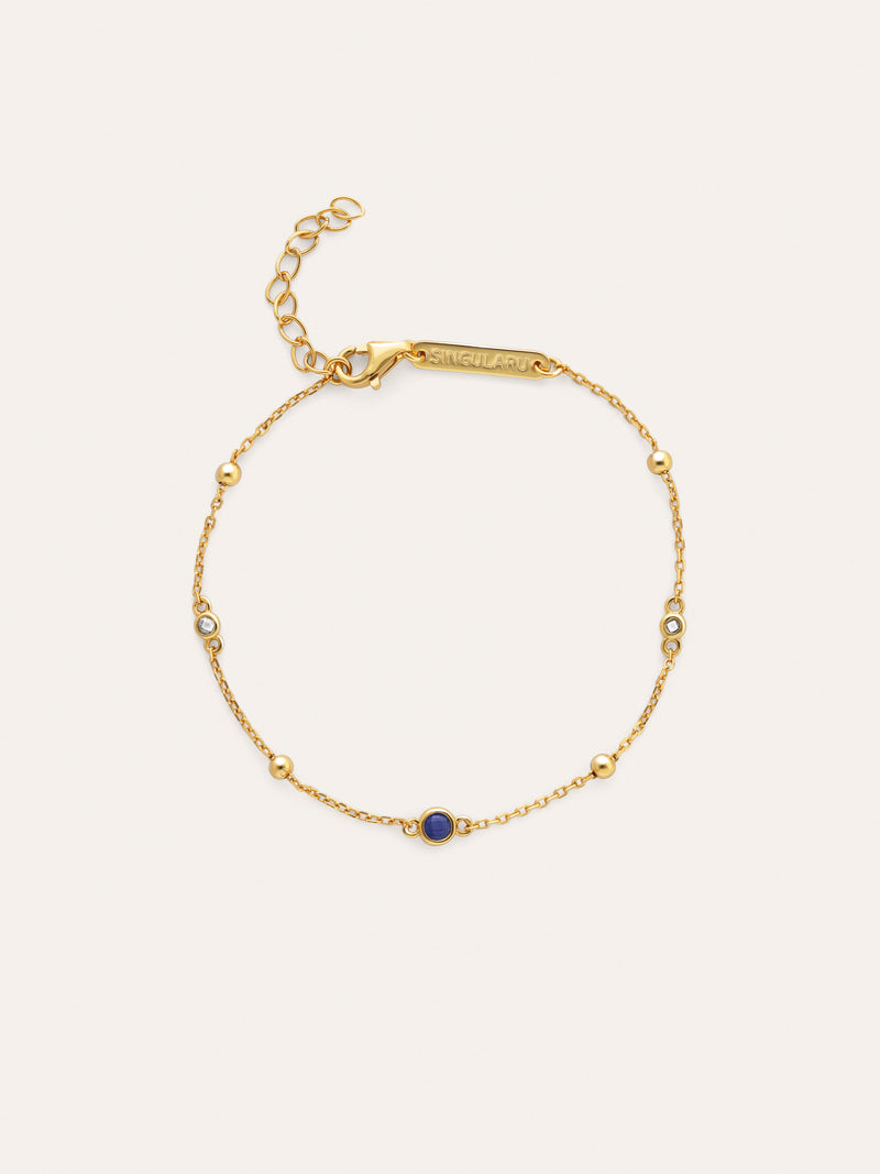 Birthstone Armband Silber, vergoldet