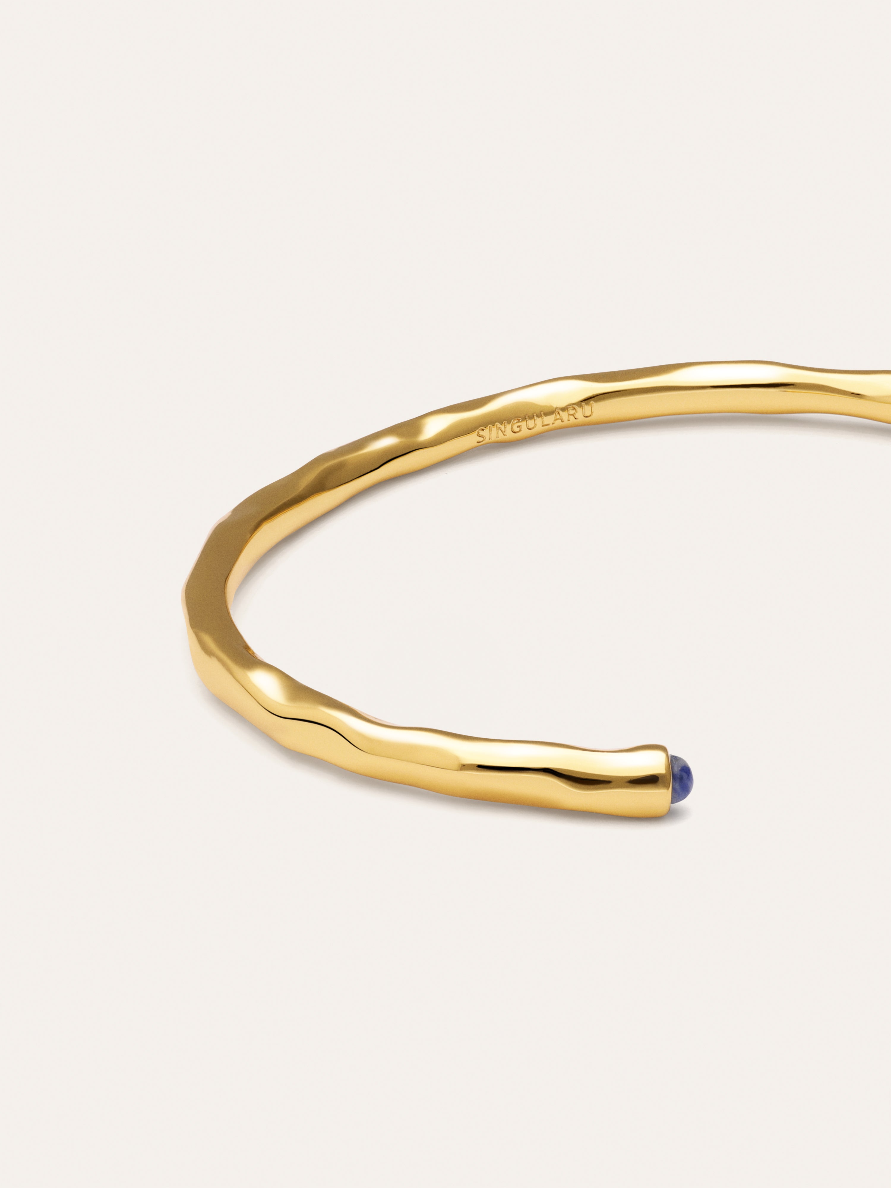Armband Cane, kyaniet, verguld met 18-karaats goud