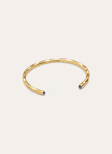 Armband Cane, kyaniet, verguld met 18-karaats goud