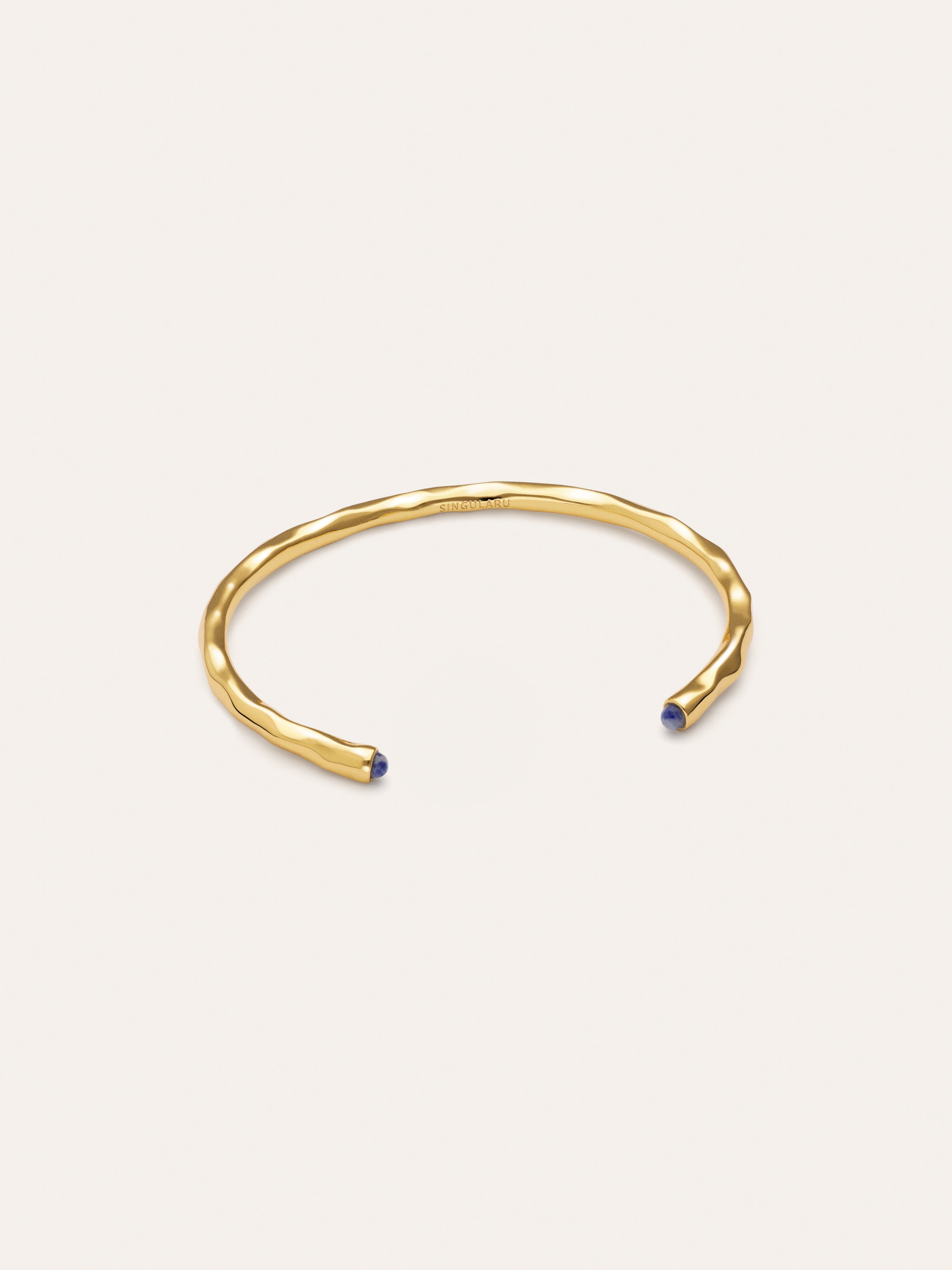 Armband Cane, kyaniet, verguld met 18-karaats goud