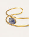 Armband van kyaniet, staal, verguld met goud