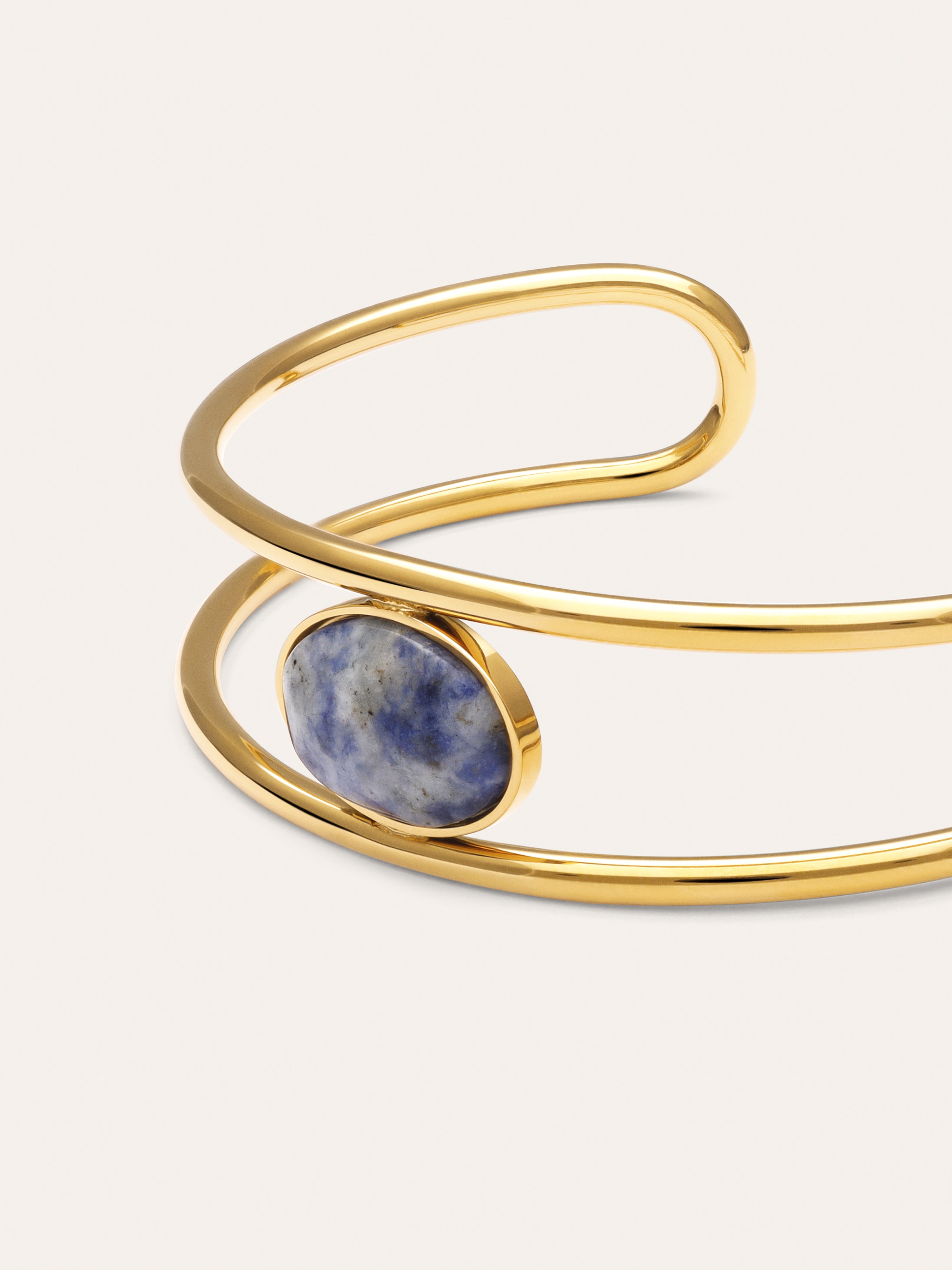 Armband van kyaniet, staal, verguld met goud