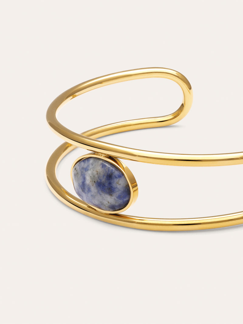 Armband van kyaniet, staal, verguld met goud