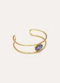 Armband van kyaniet, staal, verguld met goud
