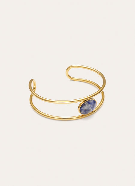 Armband van kyaniet, staal, verguld met goud