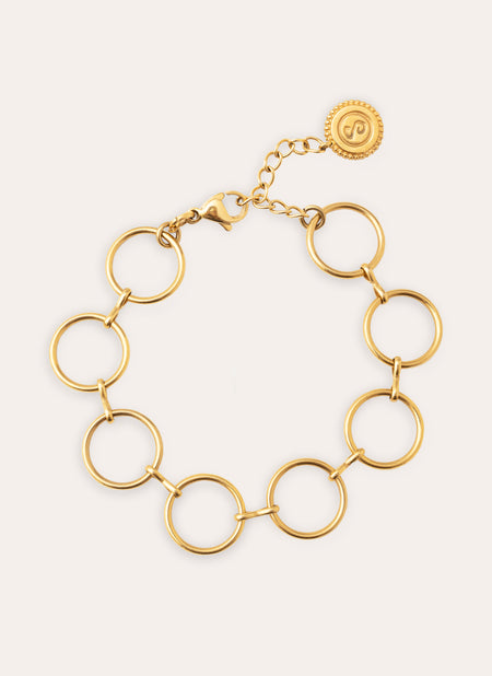 Circles & Cirles Stainless Steel Gold Bracelet