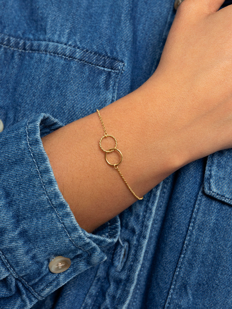 Bracelet Circles Twist Plaqué Or