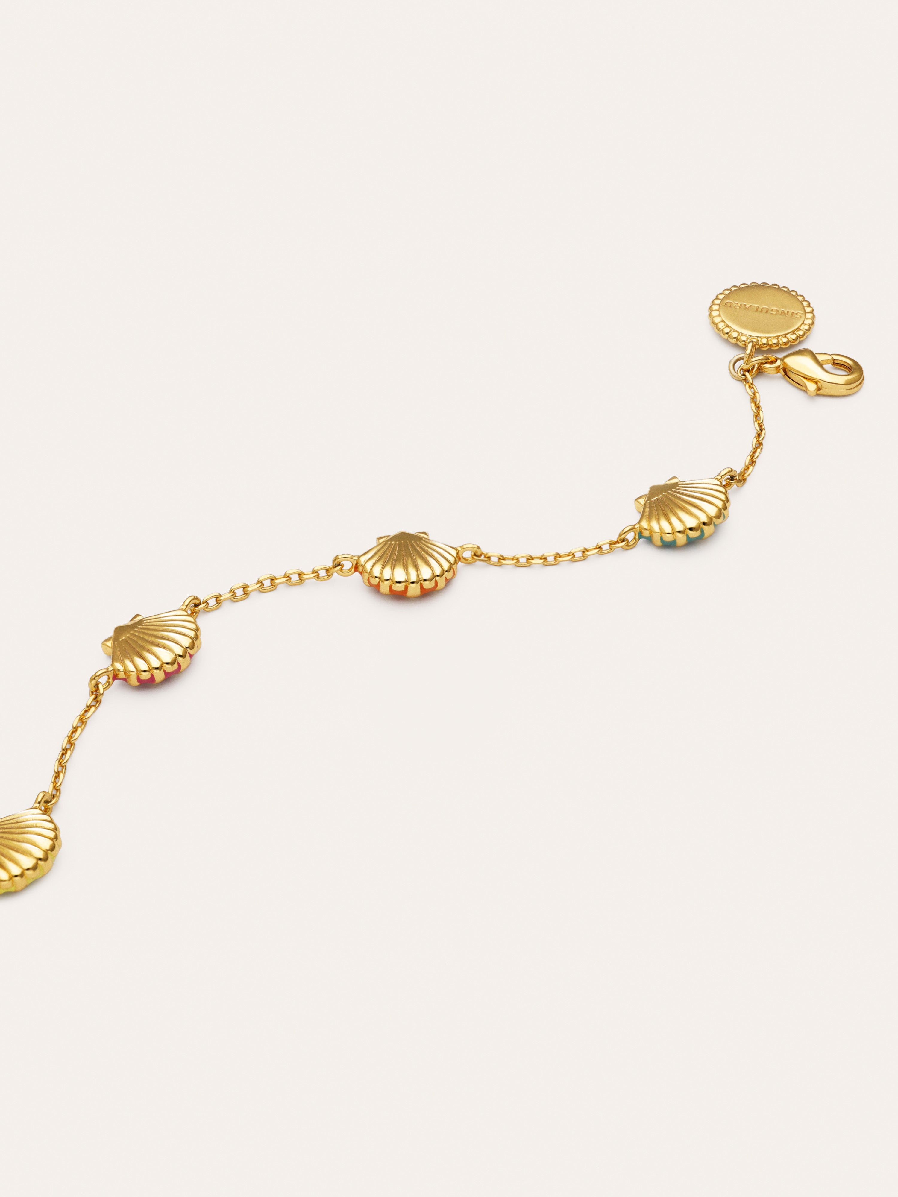 Armband Muscheln Emaille 18kt vergoldet