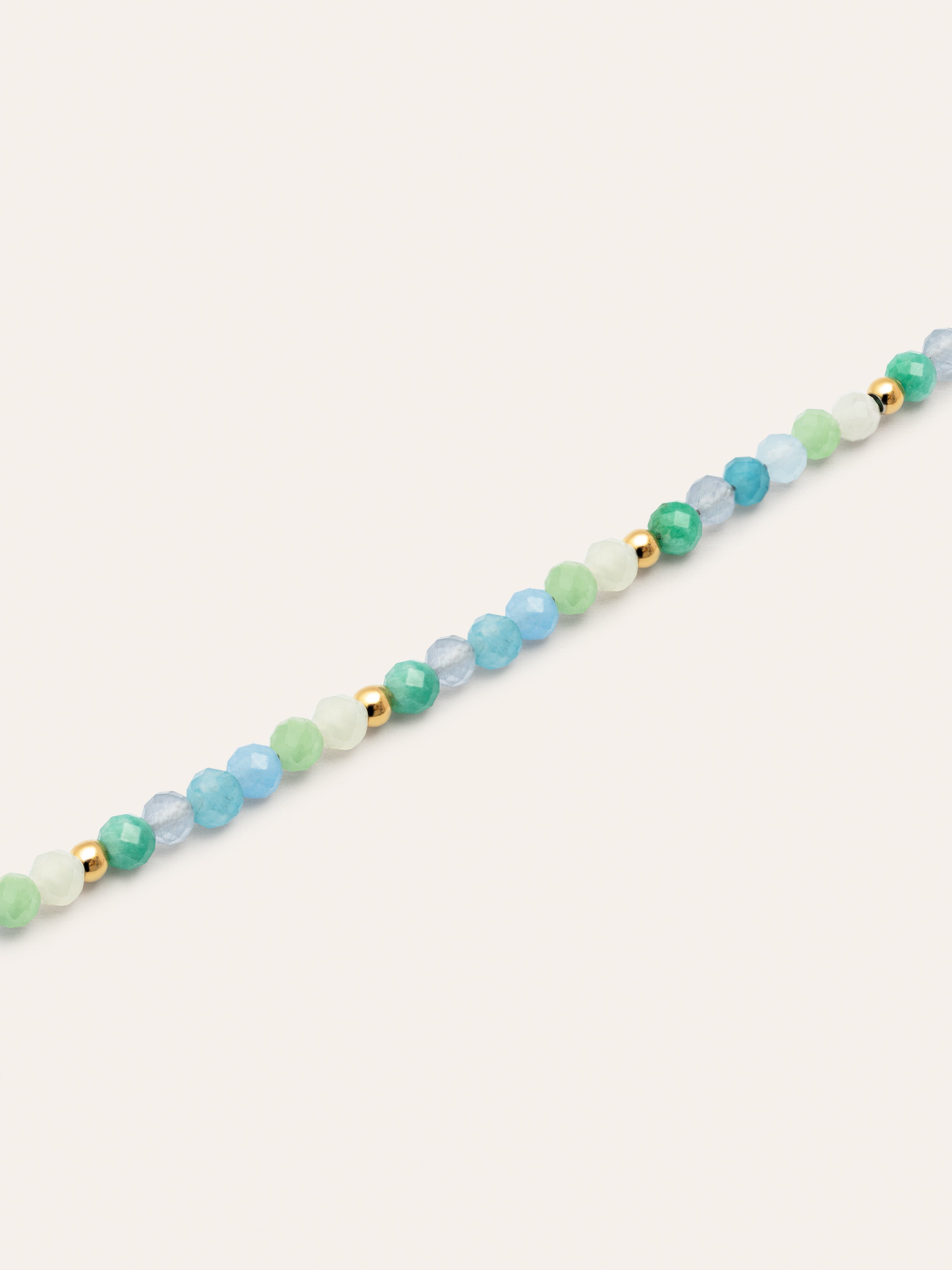Pulsera Crystal Blue Acero Baño Oro