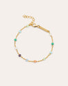 Pulsera Crystals Chain Colors Plata Baño Oro