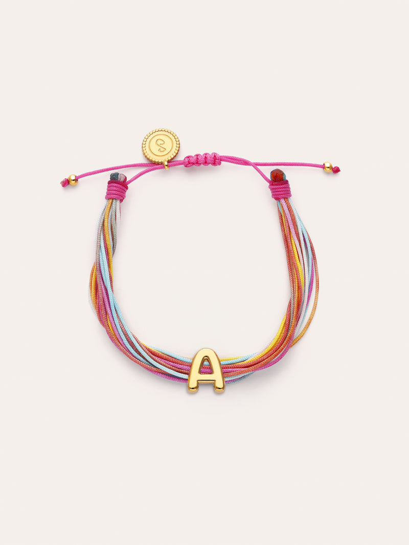 Personalisierbares Armband in Regenbogenfarbe, Edelstahl mit Goldbeschichtung