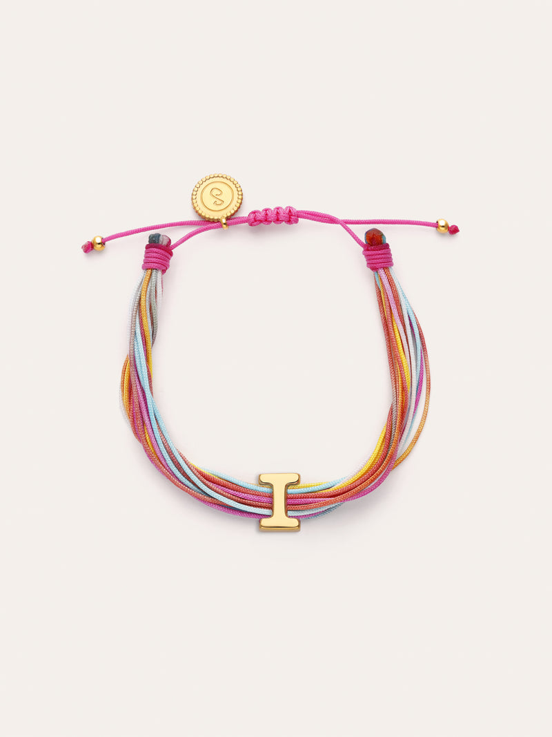 Personalisierbares Armband in Regenbogenfarbe, Edelstahl mit Goldbeschichtung