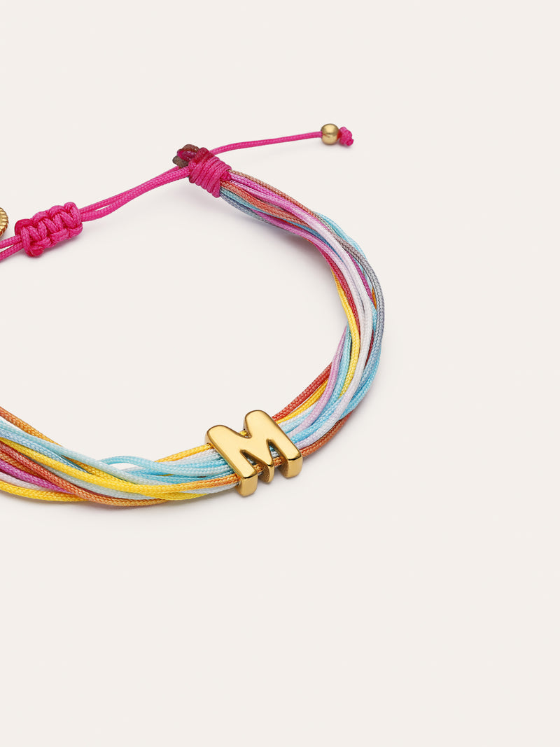Personalisierbares Armband in Regenbogenfarbe, Edelstahl mit Goldbeschichtung