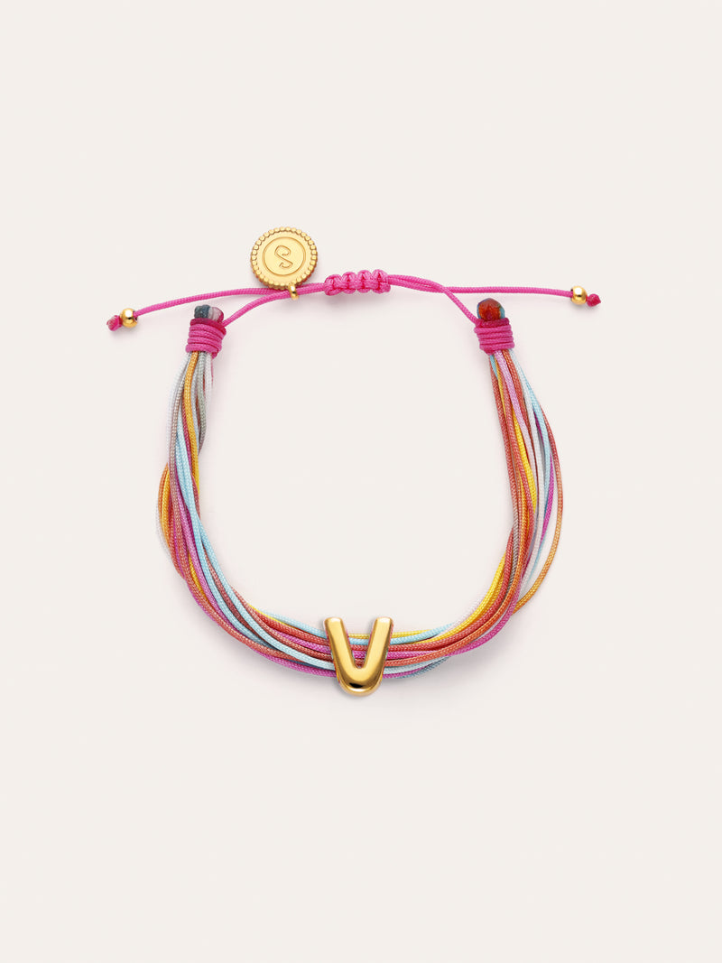 Personalisierbares Armband in Regenbogenfarbe, Edelstahl mit Goldbeschichtung