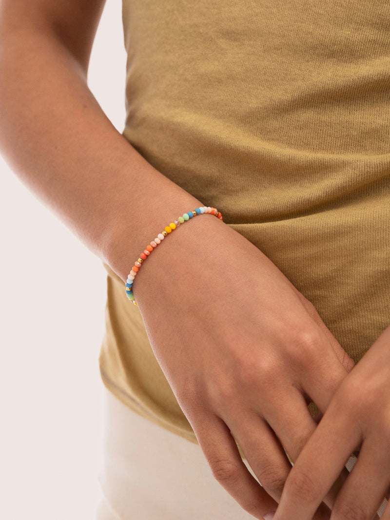 Pulsera Crystals Pastel Acero Baño Oro