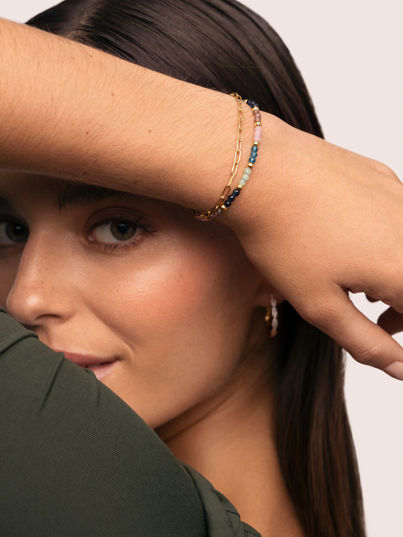 Dye Dots Bruma Armband Edelstahl, vergoldet