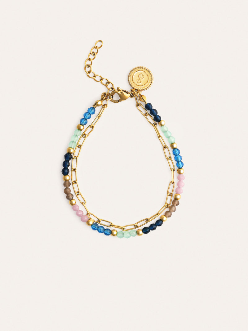 Dye Dots Bruma Armband Edelstahl, vergoldet
