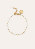 Bracelet Dots Enamel Blanc Acier Plaqué Or