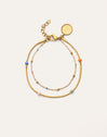 Pulsera Doble Carla Enamel Acero Baño Oro
