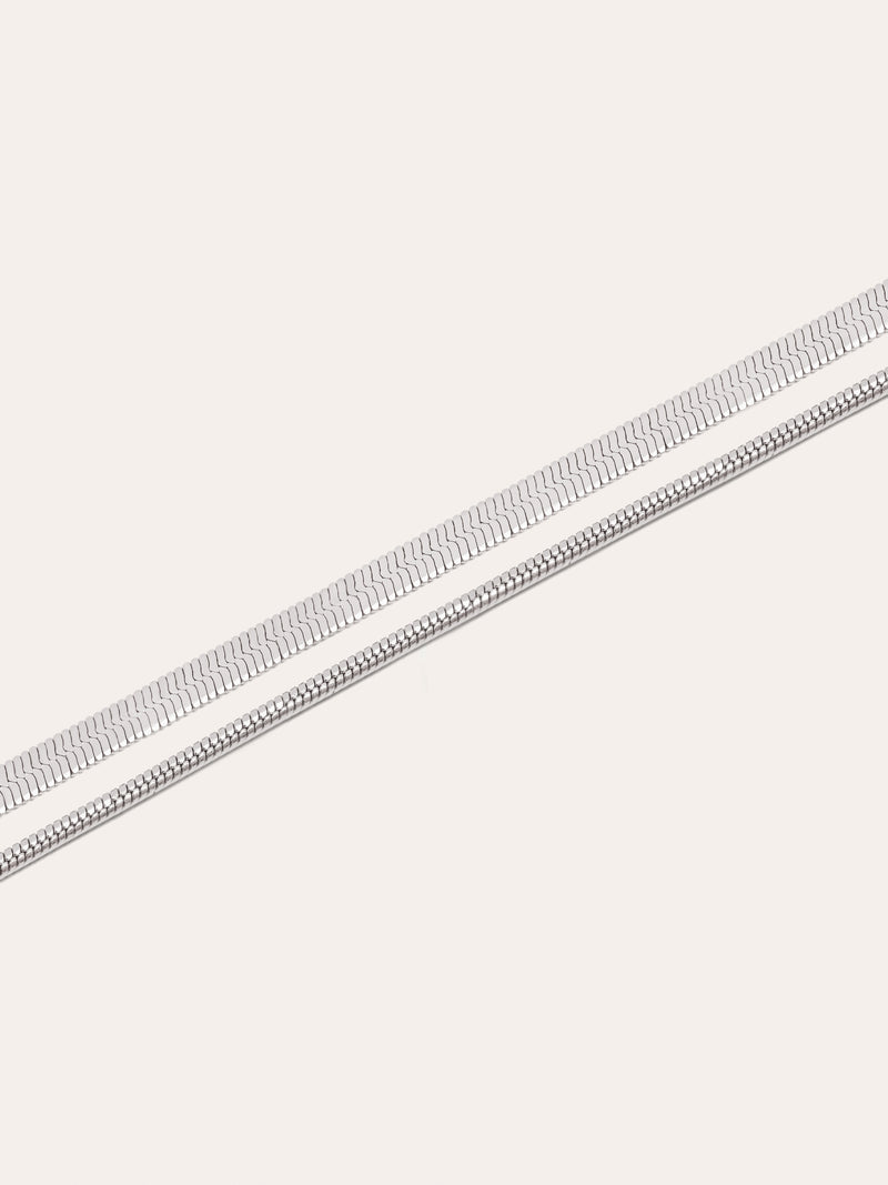 Doppel Lisse Tail Armband Edelstahl