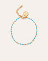 Pulsera Dots Turquoise Enamel Acero Baño Oro